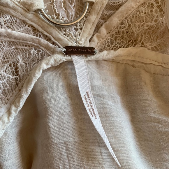 NWOT Free People white and golden floral lace mini baby doll dress - Picture 9 of 9